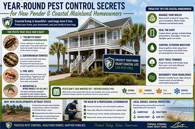 Year-Round Pest Control Secrets for New Topsail & Hampstead Homeowners